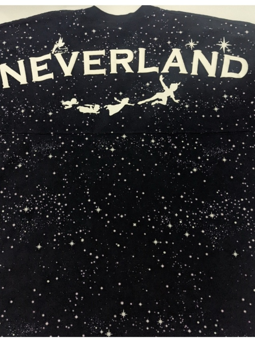 Disney Navy and White Spirit Jersey size L NWT Peter Pan Neverland